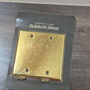 Baldwin Brass Solid Brass Double Blank Wall Plate Cover 4763-060 Gold Vintage